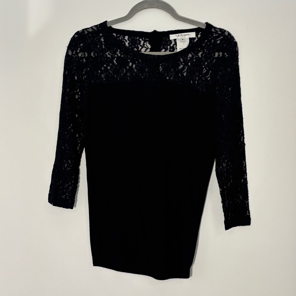 LK Bennett Black Lace Blouse